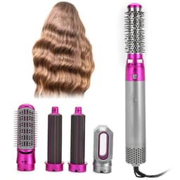 image-5-in-1 Hot Air Comb Automatic Hair Curler Straightener Black Tourmaline
