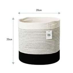 image-Cotton Rope Woven Storage Basket Round Flower Pot Organizer