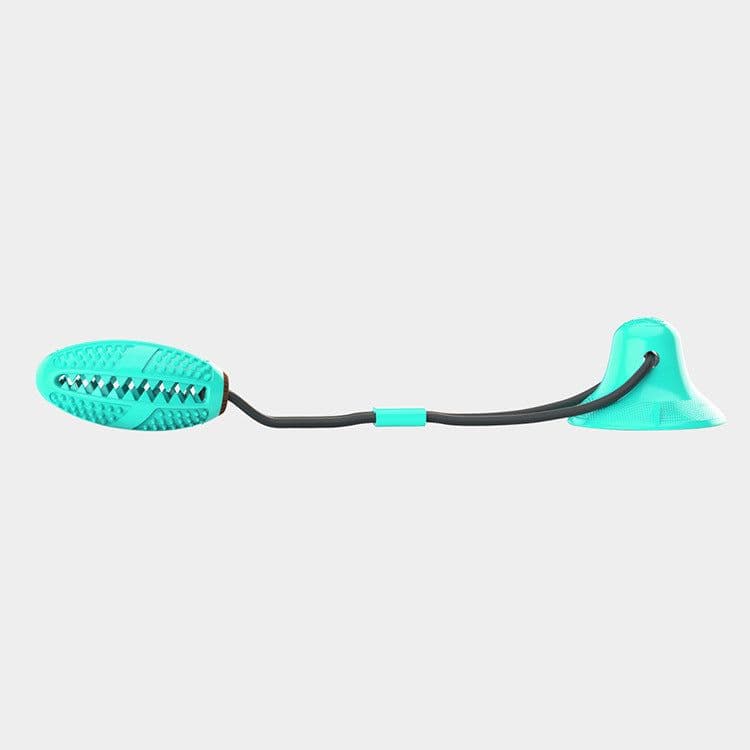 image-Chico TPR Suction Cup Dog Chew Toy with Teeth Cleaner Rugby