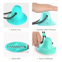 image-Chico TPR Suction Cup Dog Chew Toy with Teeth Cleaner Rugby