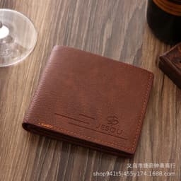 image-Men's Watch Brown Textile Strap Gift Set with Pen Wallet Keychain