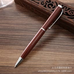 image-Men's Watch Brown Textile Strap Gift Set with Pen Wallet Keychain
