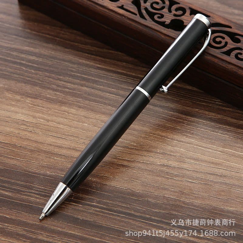image-Men's Watch Brown Textile Strap Gift Set with Pen Wallet Keychain