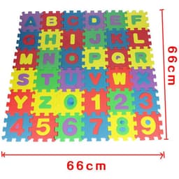 image-Zosai Children's Alphanumeric Puzzle Mat EVA Foam 36pcs 12x12cm