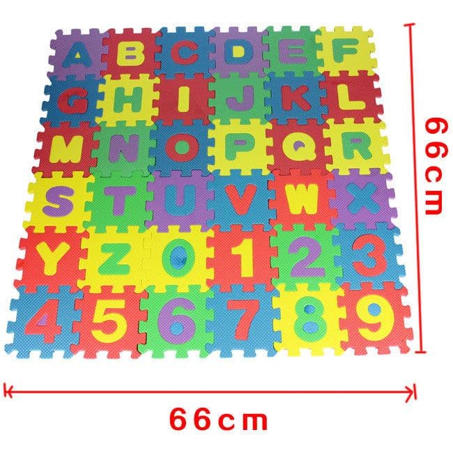 image-Zosai Children's Alphanumeric Puzzle Mat EVA Foam 36pcs 12x12cm