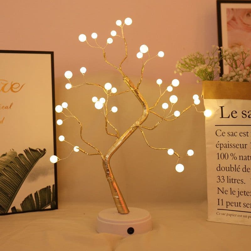 image-LED Tree Lamp Warm Light Copper Wire Battery USB Christmas Decor