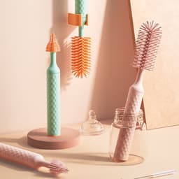 image-Medile Electric Rotating Baby Bottle & Nipple Brush Set Silicone