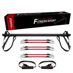 image-Pilates Resistance Stick with 6 Tubes - Yoga Fitness Training Bar