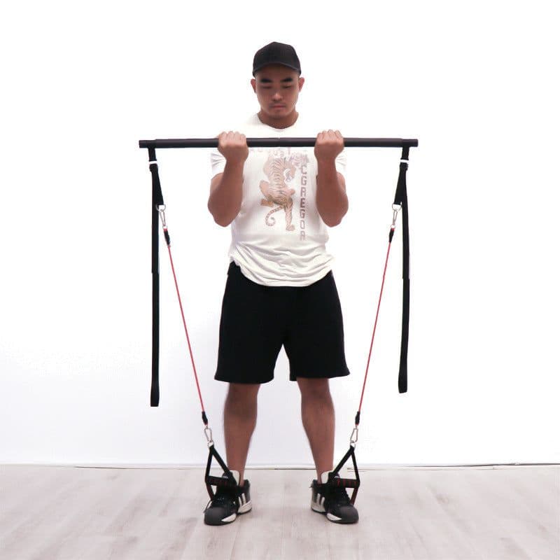 image-Pilates Resistance Stick with 6 Tubes - Yoga Fitness Training Bar