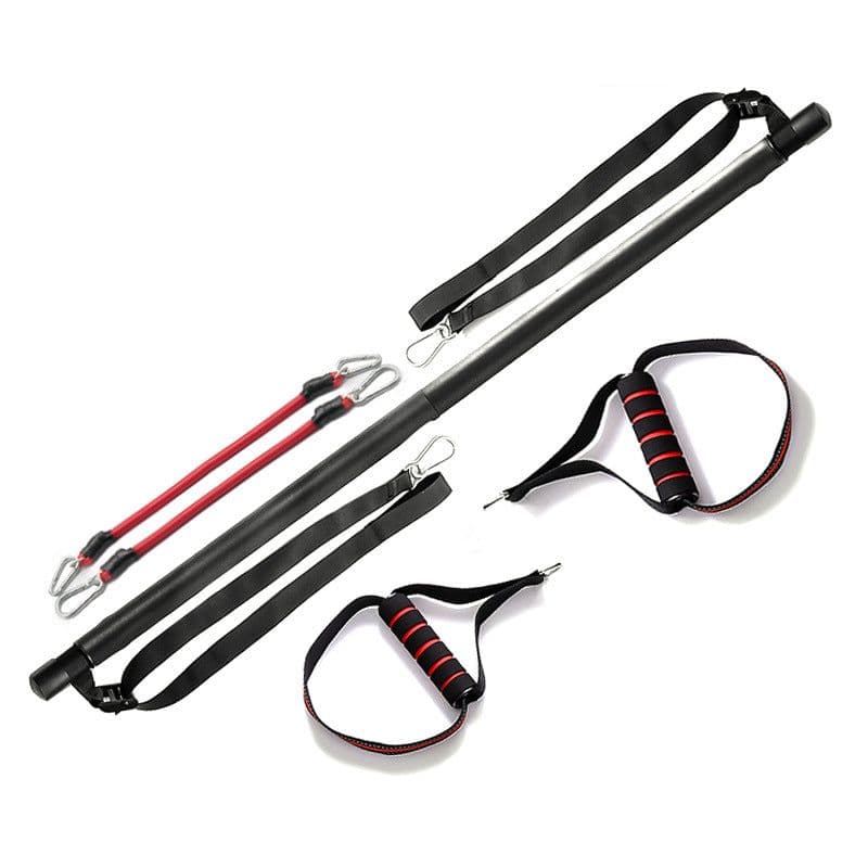 image-Pilates Resistance Stick with 6 Tubes - Yoga Fitness Training Bar