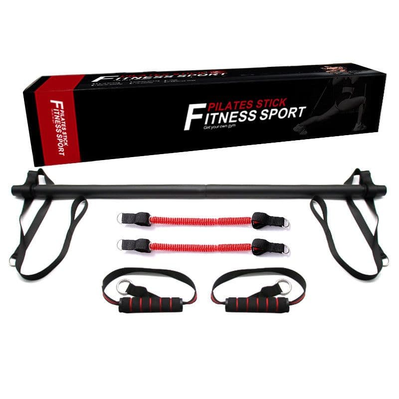 image-Pilates Resistance Stick with 6 Tubes - Yoga Fitness Training Bar