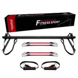 image-Pilates Resistance Stick with 6 Tubes - Yoga Fitness Training Bar