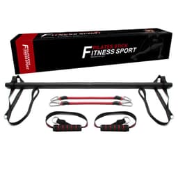 image-Pilates Resistance Stick with 6 Tubes - Yoga Fitness Training Bar