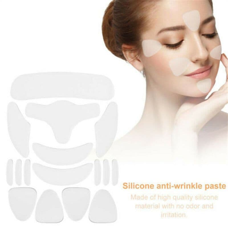 image-Silicone Anti-Wrinkle Patches for Face & Forehead, 16 Pieces