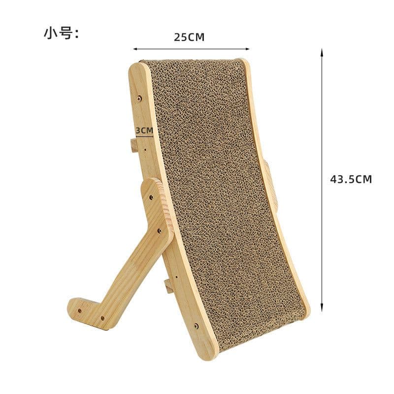 image-Meow Fairy Corrugated Cardboard Cat Scratcher with Wooden Base