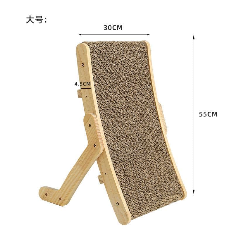 image-Meow Fairy Corrugated Cardboard Cat Scratcher with Wooden Base