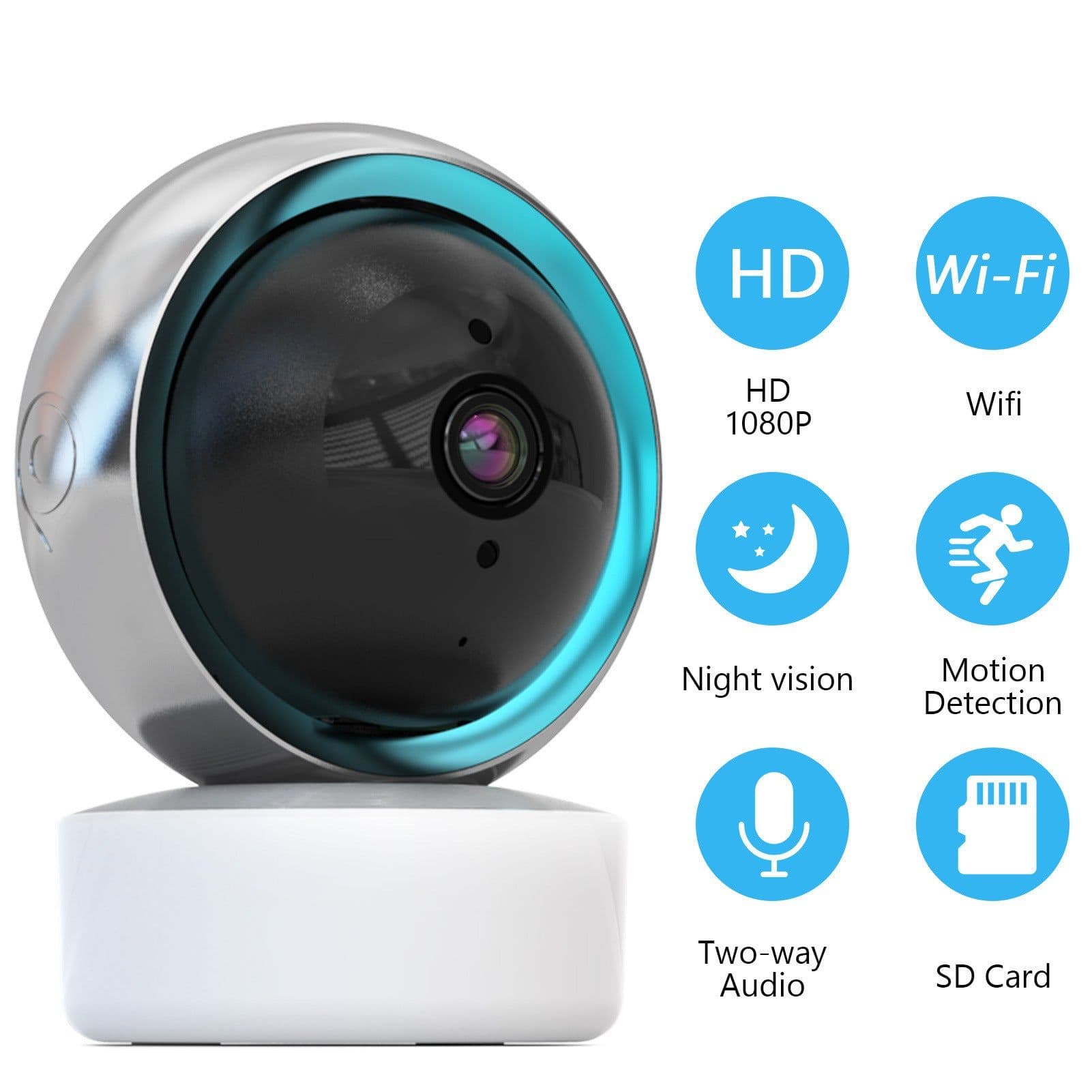 image-NIANDY 1080P HD Smart Camera 360° Rotation Night Vision Monitor