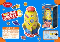 image-Flying Sprinkler Rocket Water Toy with Pipes - Rotating Sprayer