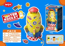 image-Flying Sprinkler Rocket Water Toy with Pipes - Rotating Sprayer