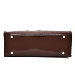 image-Women's PU Leather Handbag Set Crocodile Pattern Shoulder Bag Brown
