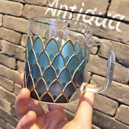 image-Star Papa Sakura Glass Water Cup with Straw 401-500ml