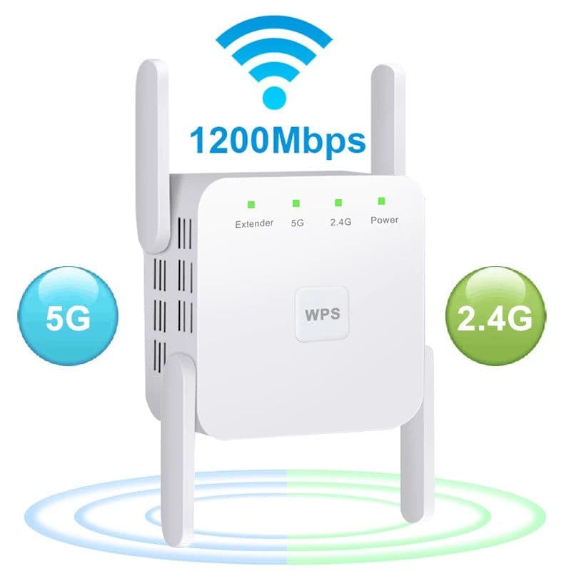 image-5GHz WiFi Repeater 1200Mbps Dual Band Wireless Extender Amplifier