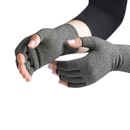 image-Copper Fiber Compression Gloves Half-Finger Anti-Slip Rehabilitation