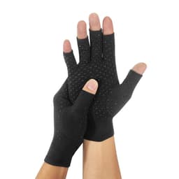 image-Copper Fiber Compression Gloves Half-Finger Anti-Slip Rehabilitation