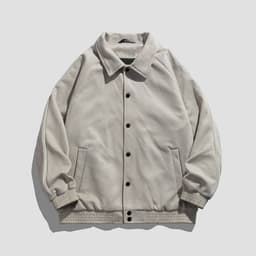 image-Morgrafs Men's Suede Jacket Lapel Single-Breasted Casual Coat
