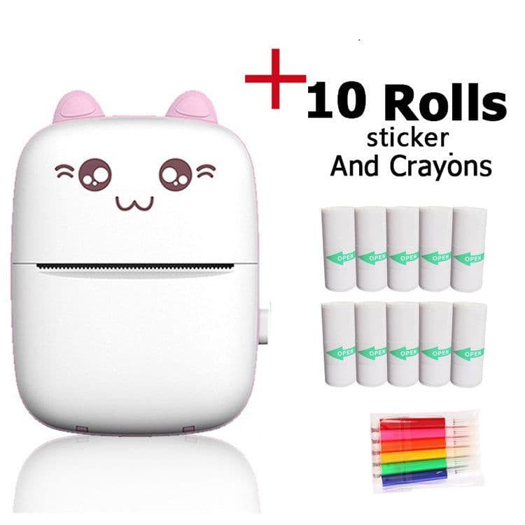 image-Mini Portable Photo Printer 57mm Thermal Printer with Stickers