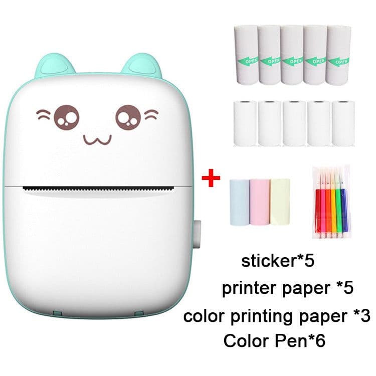 image-Mini Portable Photo Printer 57mm Thermal Printer with Stickers