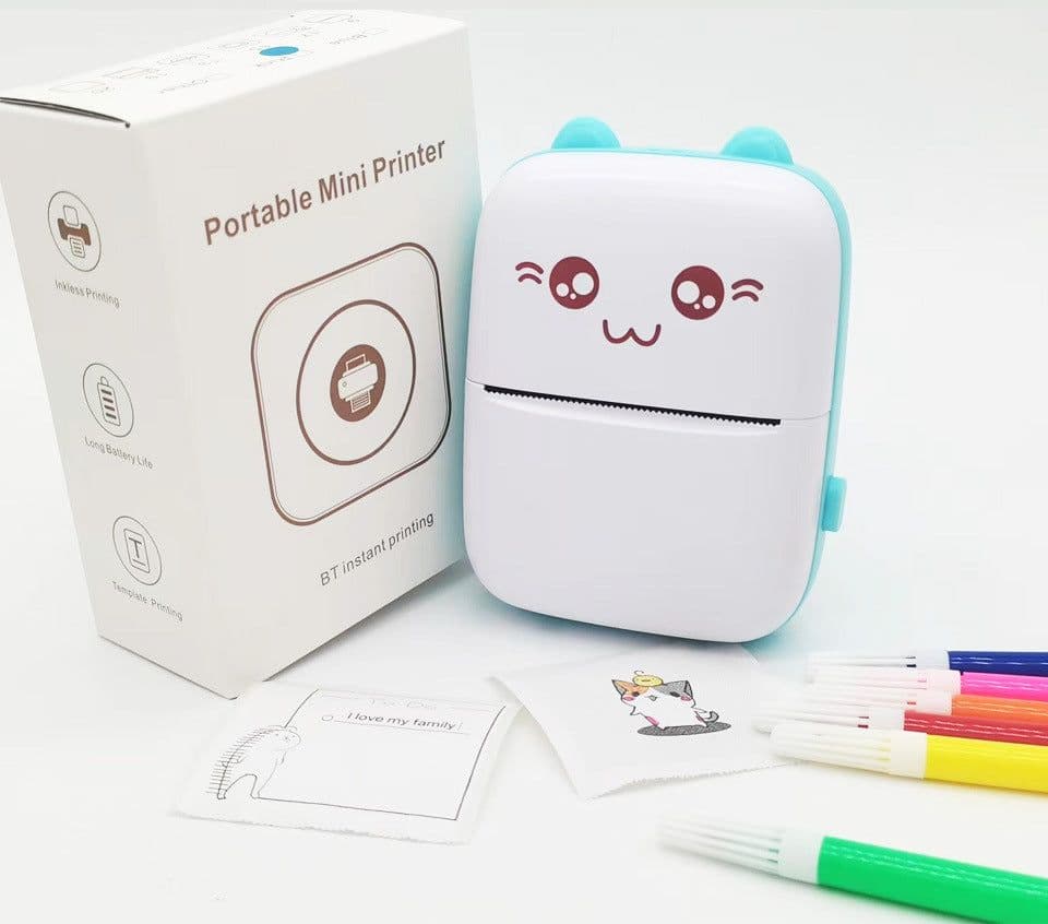 image-Mini Portable Photo Printer 57mm Thermal Printer with Stickers