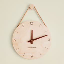image-Wooden Wall Clock Nordic Style 10 Inch Round Decorative Clock