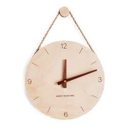 image-Wooden Wall Clock Nordic Style 10 Inch Round Decorative Clock