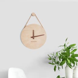 image-Wooden Wall Clock Nordic Style 10 Inch Round Decorative Clock
