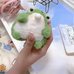 image-Plush Frog Pendant Keychain DIY Material Bag Charm
