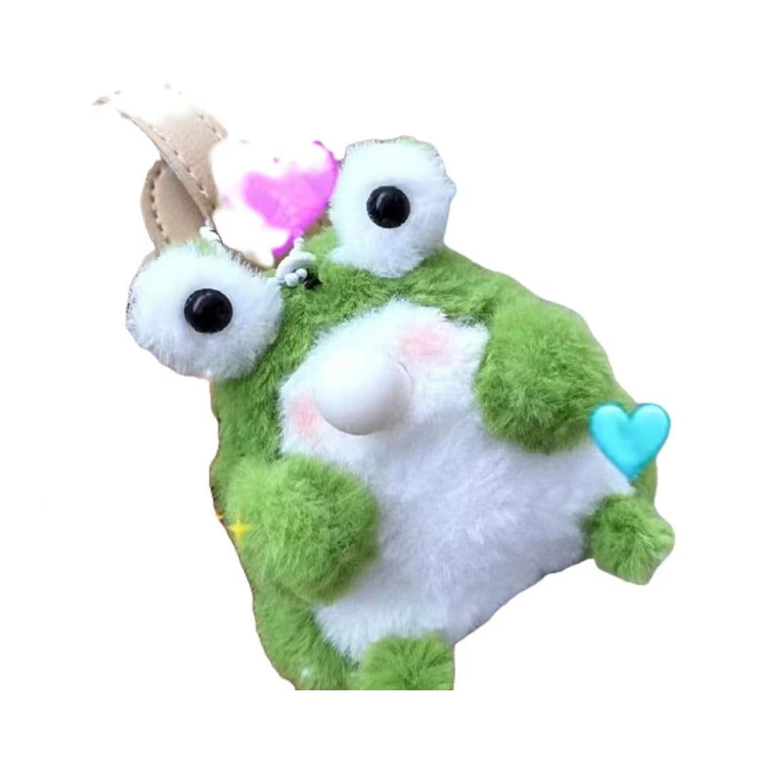image-Plush Frog Pendant Keychain DIY Material Bag Charm