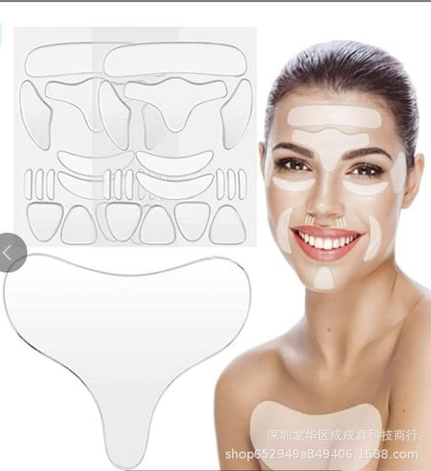 image-Silicone Anti-Wrinkle Patches Set - Face, Neck, Eye, Chest (11-Piece)