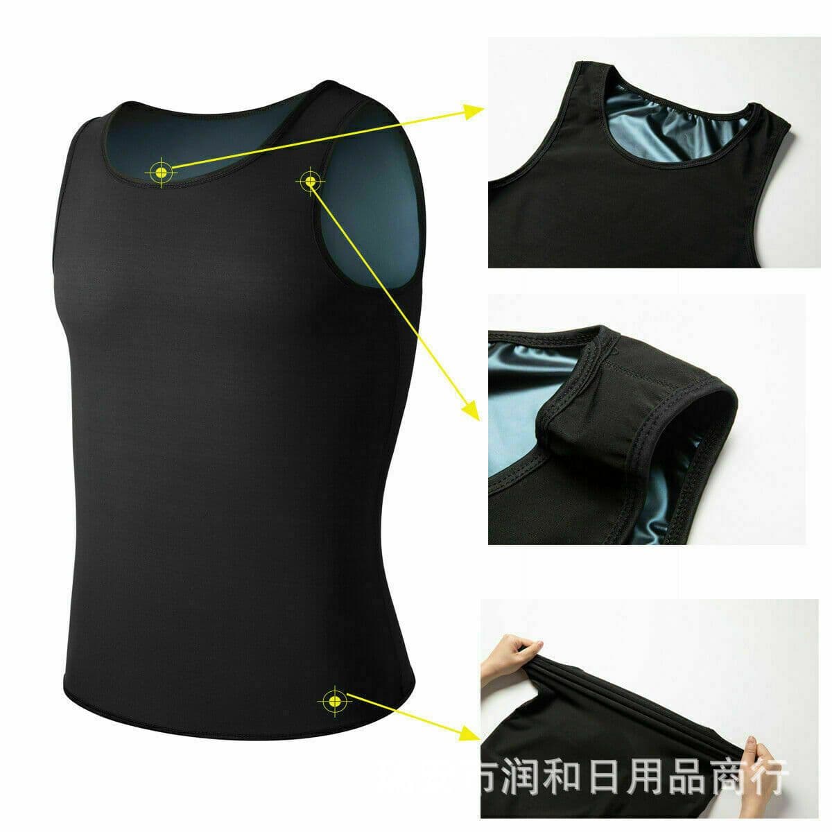 image-Men's Neoprene Sauna Sweat Vest for Fitness and Weight Loss