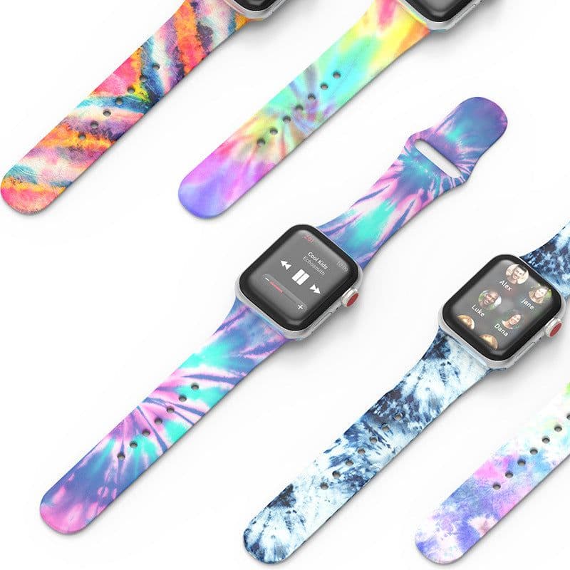 image-Apple Watch Silicone Band Custom Pattern 38/40/42/44mm Series 1-6 SE