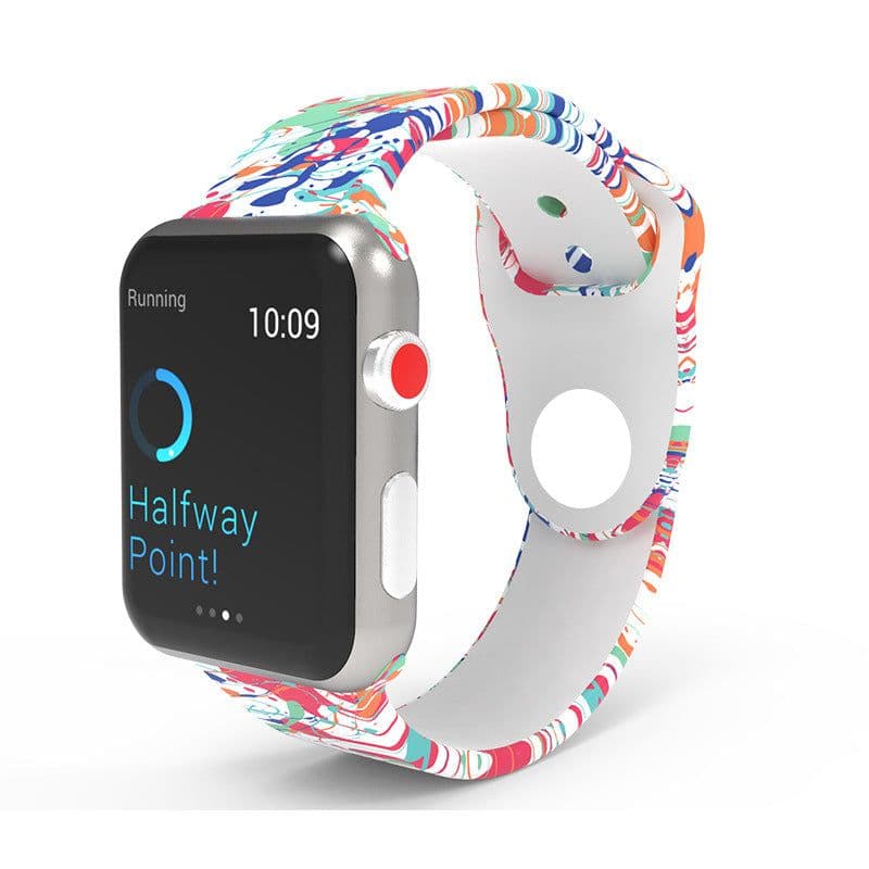 image-Apple Watch Silicone Band Custom Pattern 38/40/42/44mm Series 1-6 SE
