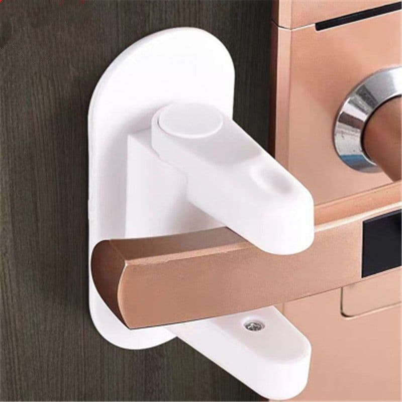 image-Child Safety Door Lever Lock 2-Pack ABS Anti-Theft Protection