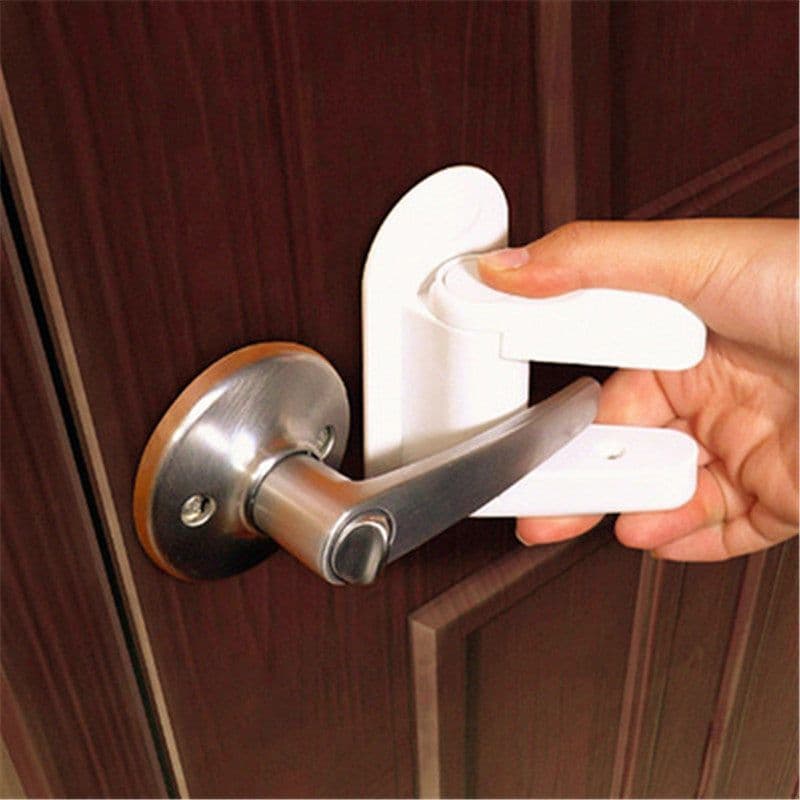 image-Child Safety Door Lever Lock 2-Pack ABS Anti-Theft Protection