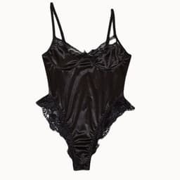 image-Women's Blue Lace Bodysuit Lingerie Polyester One-Piece Size L
