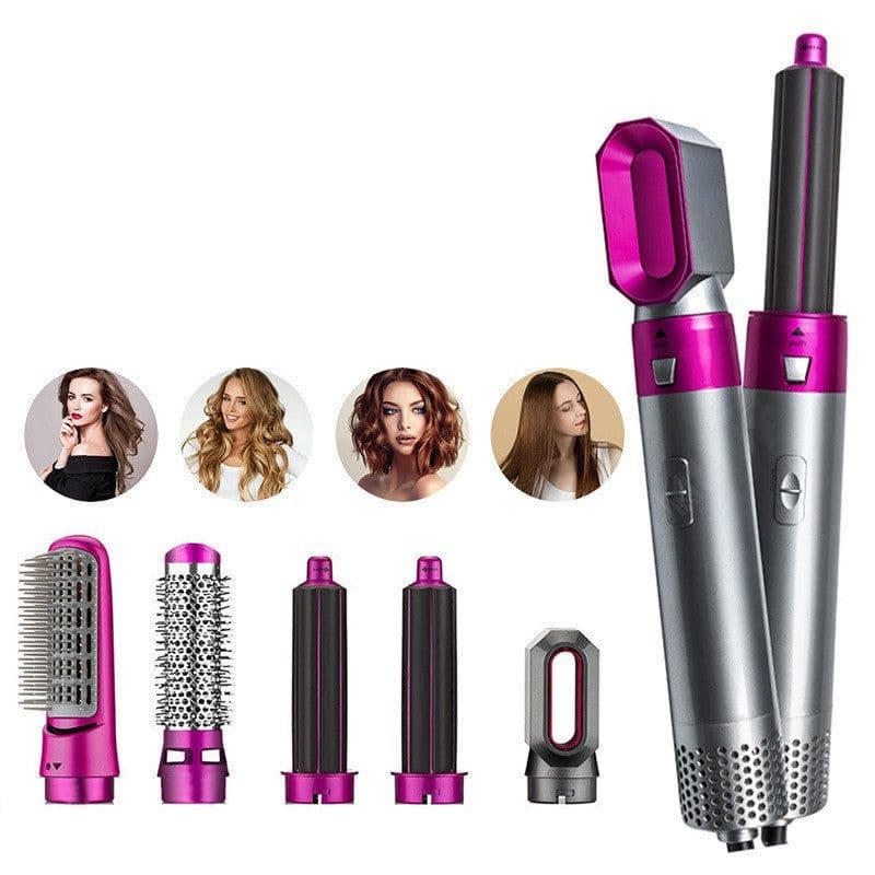 image-Hot Air Hair Straightener Comb 5-in-1 Styling Dryer Brush
