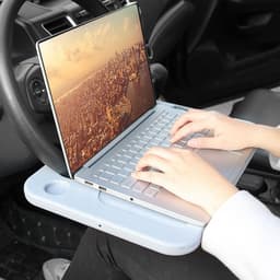 image-Car Steering Wheel Desk Tray Multi-Function Laptop Dining Table