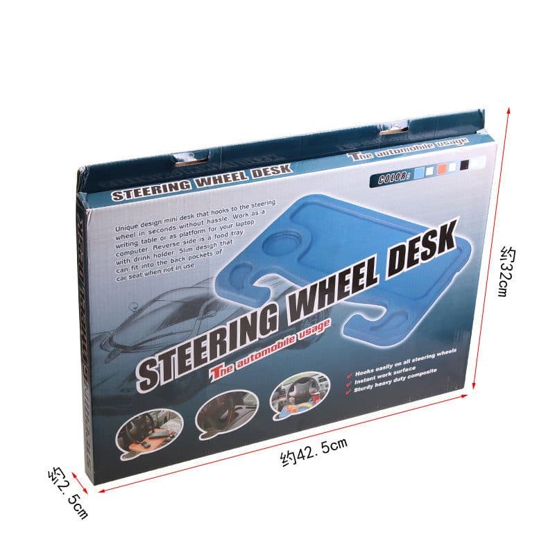 image-Car Steering Wheel Desk Tray Multi-Function Laptop Dining Table
