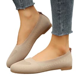 image-Women's Mesh Slip-On Casual Shoes Flat Heel Round Toe Breathable