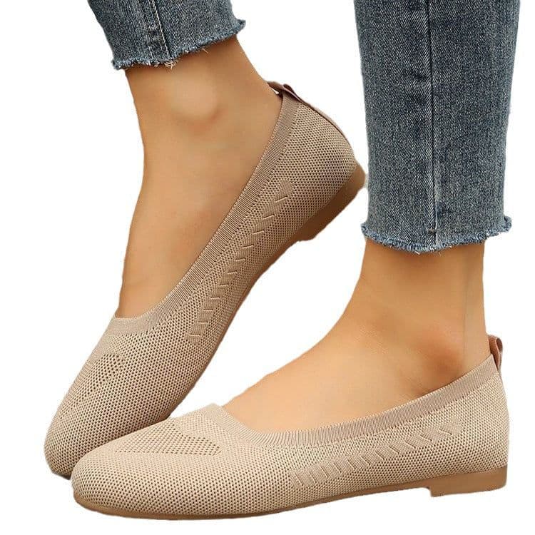 image-Women's Mesh Slip-On Casual Shoes Flat Heel Round Toe Breathable
