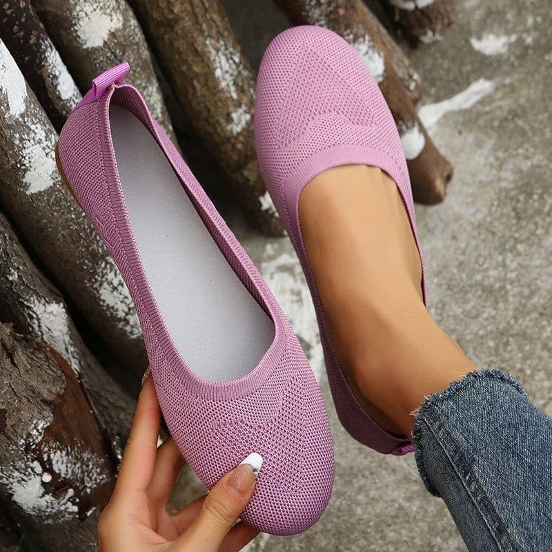 image-Women's Mesh Slip-On Casual Shoes Flat Heel Round Toe Breathable